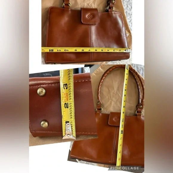 ✨LIKE NEW✨Patricia Nash Rienzo Satchel -Heritage British Tan LEATHER - Picture 16 of 16
